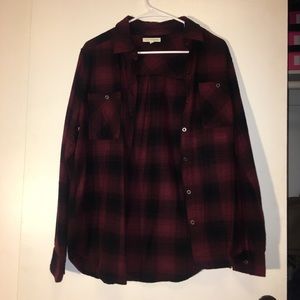 Burgundy and black flannel